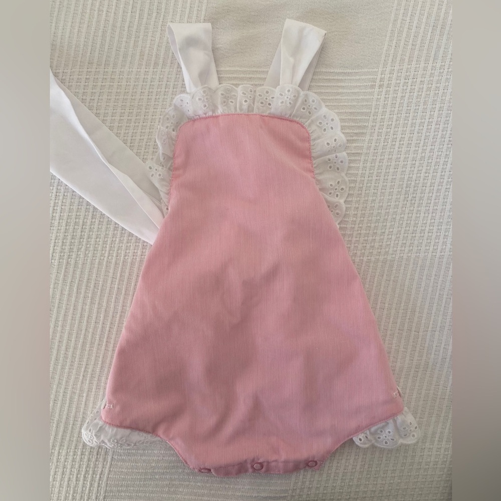 TBBC pink and white eyelet sunsuit